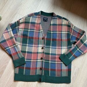 Abercrombie & Fitch Men’s Pattern Cardigan in Multicolor Plaid